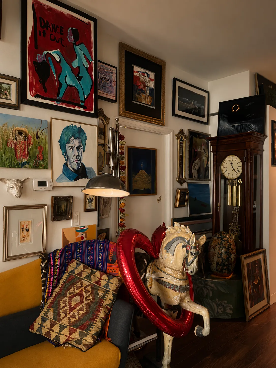 Interior in Cabbagetown Toronto with art from Curio Atelier